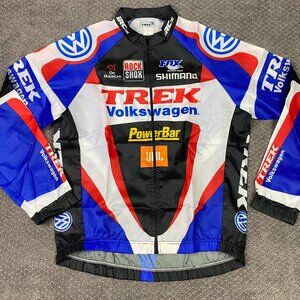 Vintage TREK Team Cycling Jacket Jersey Men's Large Lightweight Windbreaker Volk